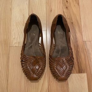 Woven Leather Slip-Ons